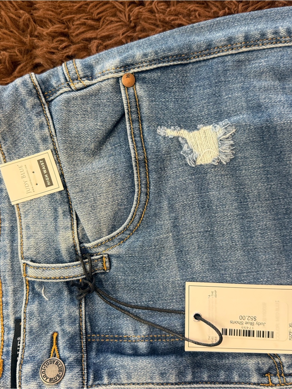 Judy Blue Light Blue Distressed Denim Jean Shorts - Picture 4 of 4